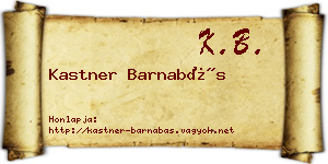 Kastner Barnabás névjegykártya