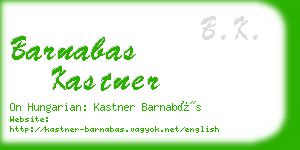 barnabas kastner business card